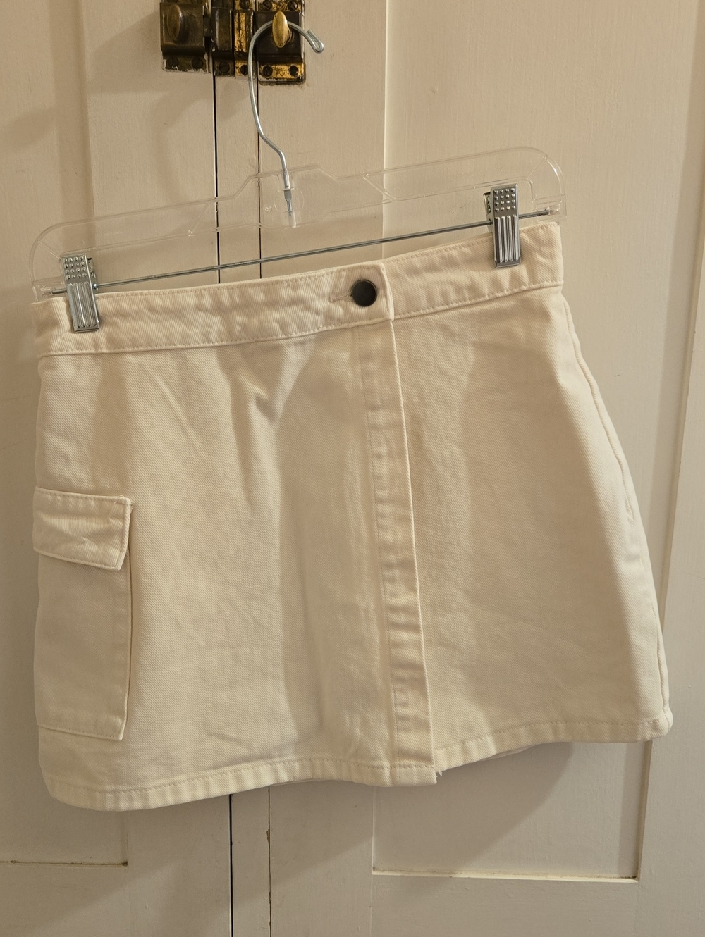 NWT Studio by the Workshop Off-white Denim Mini Skirt Sz S